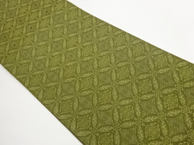 JAPANESE FUKURO OBI / WOVEN FLOWER ARABESQUE